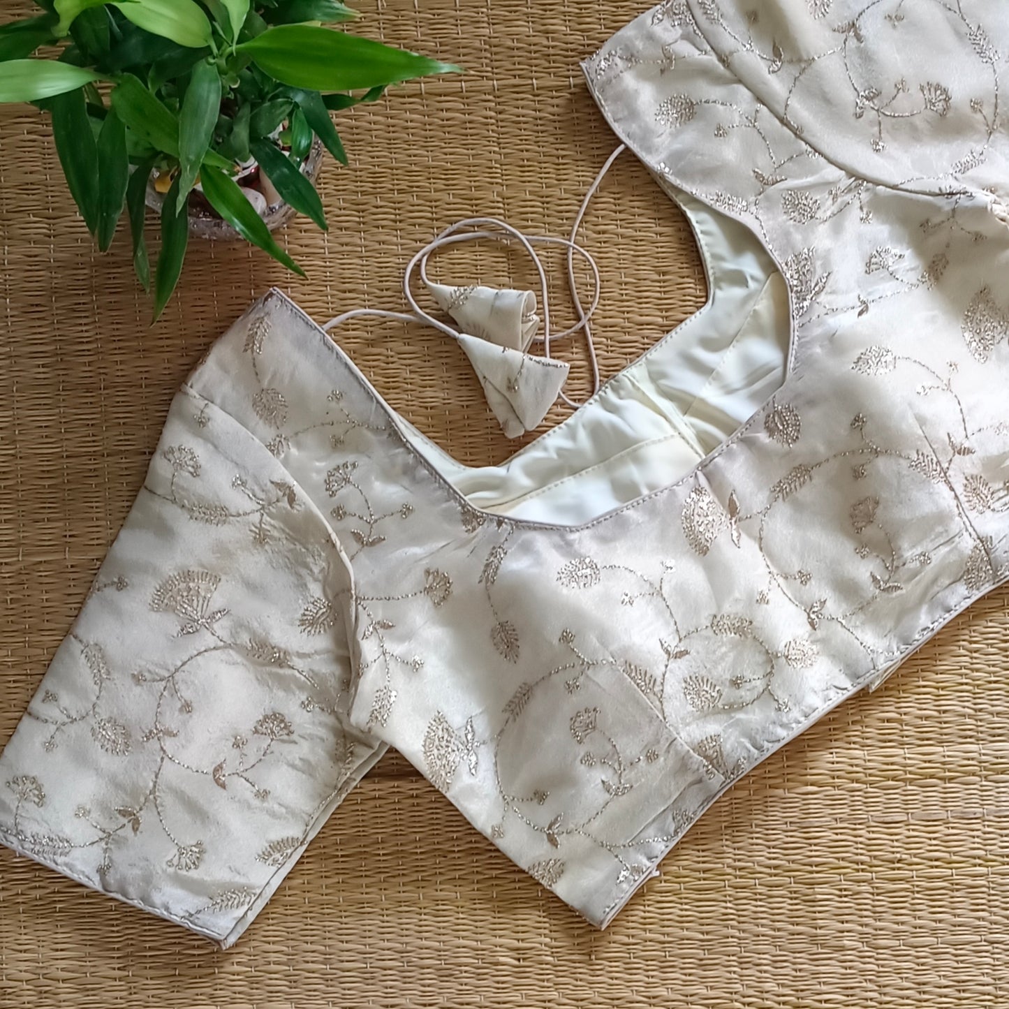 Light Golden Tissue blouse with golden embroidery( assorted )