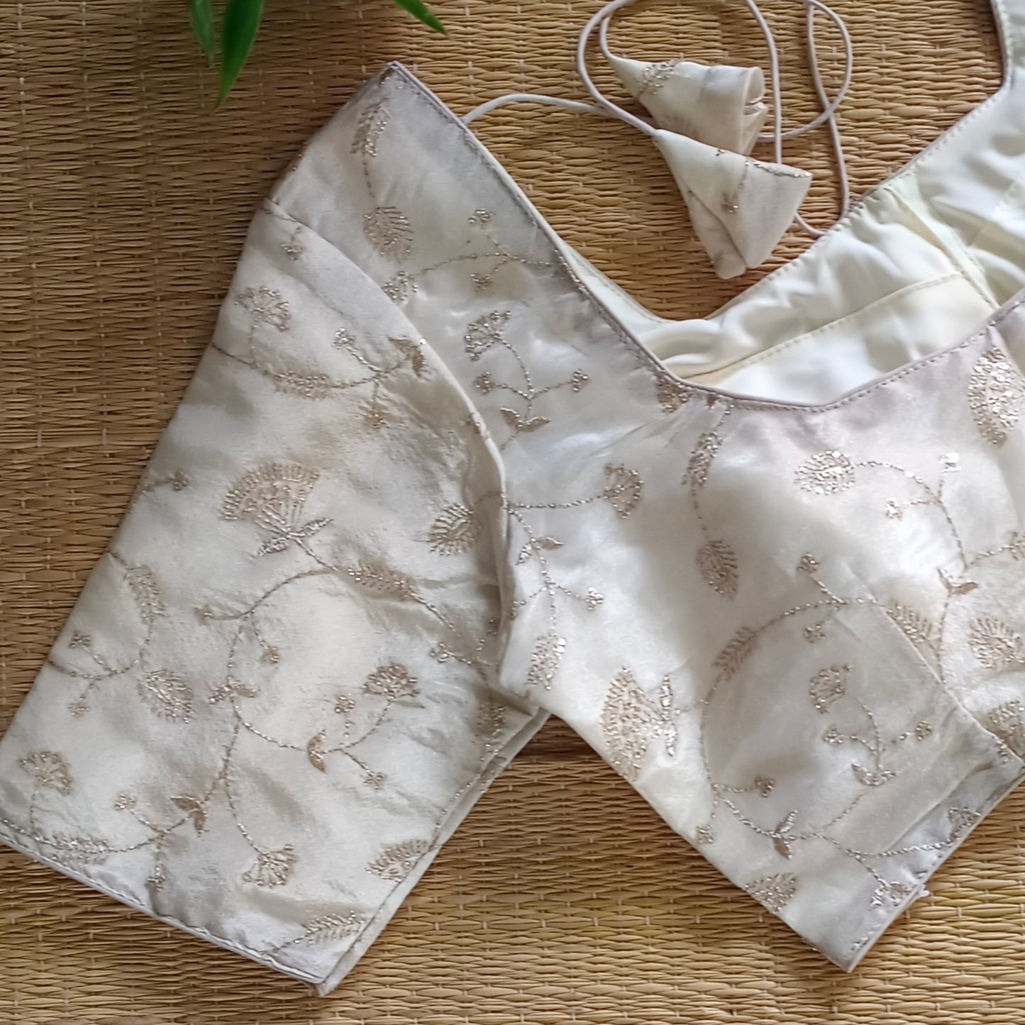 Light Golden Tissue blouse with golden embroidery( assorted )