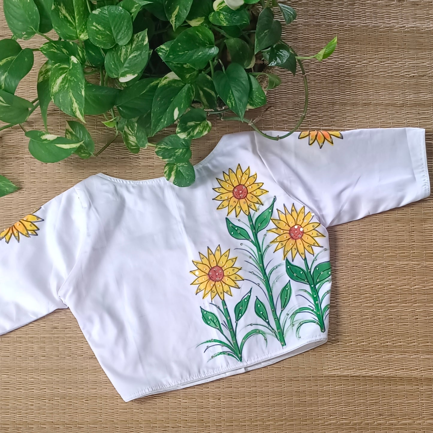 White hand painted Blouse