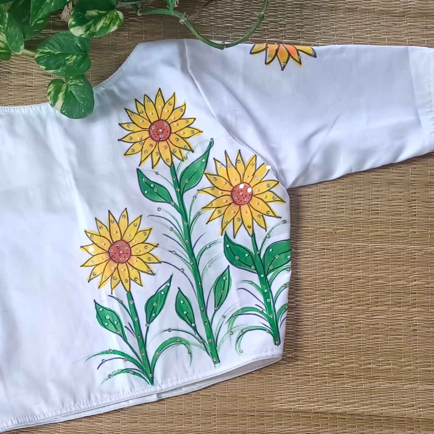 White hand painted Blouse