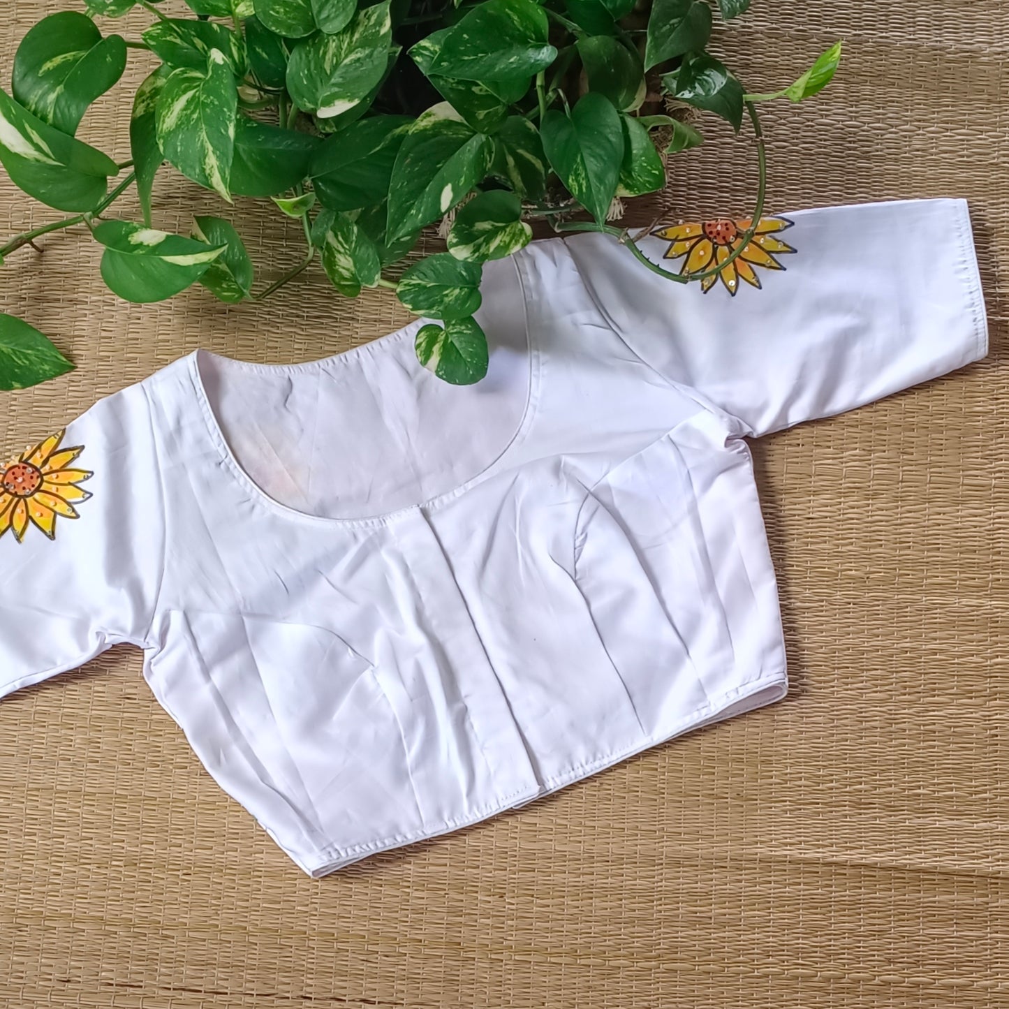 White hand painted Blouse