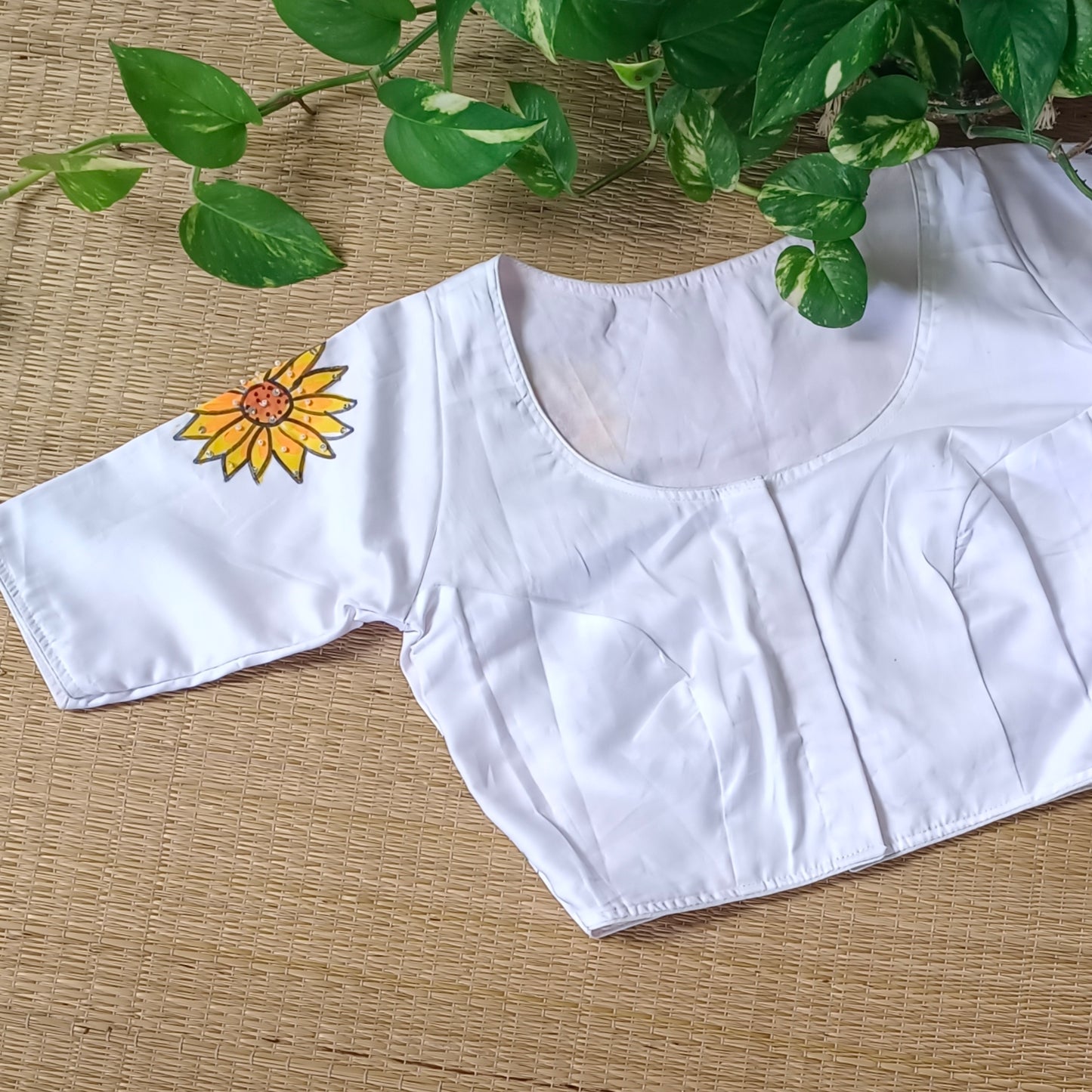 White hand painted Blouse