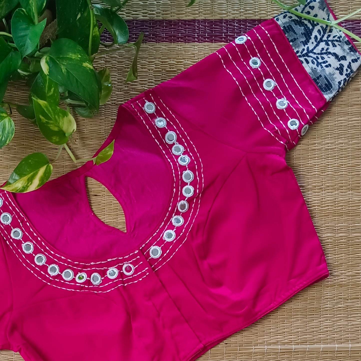 Rani Pink Mirrorwork Blouse