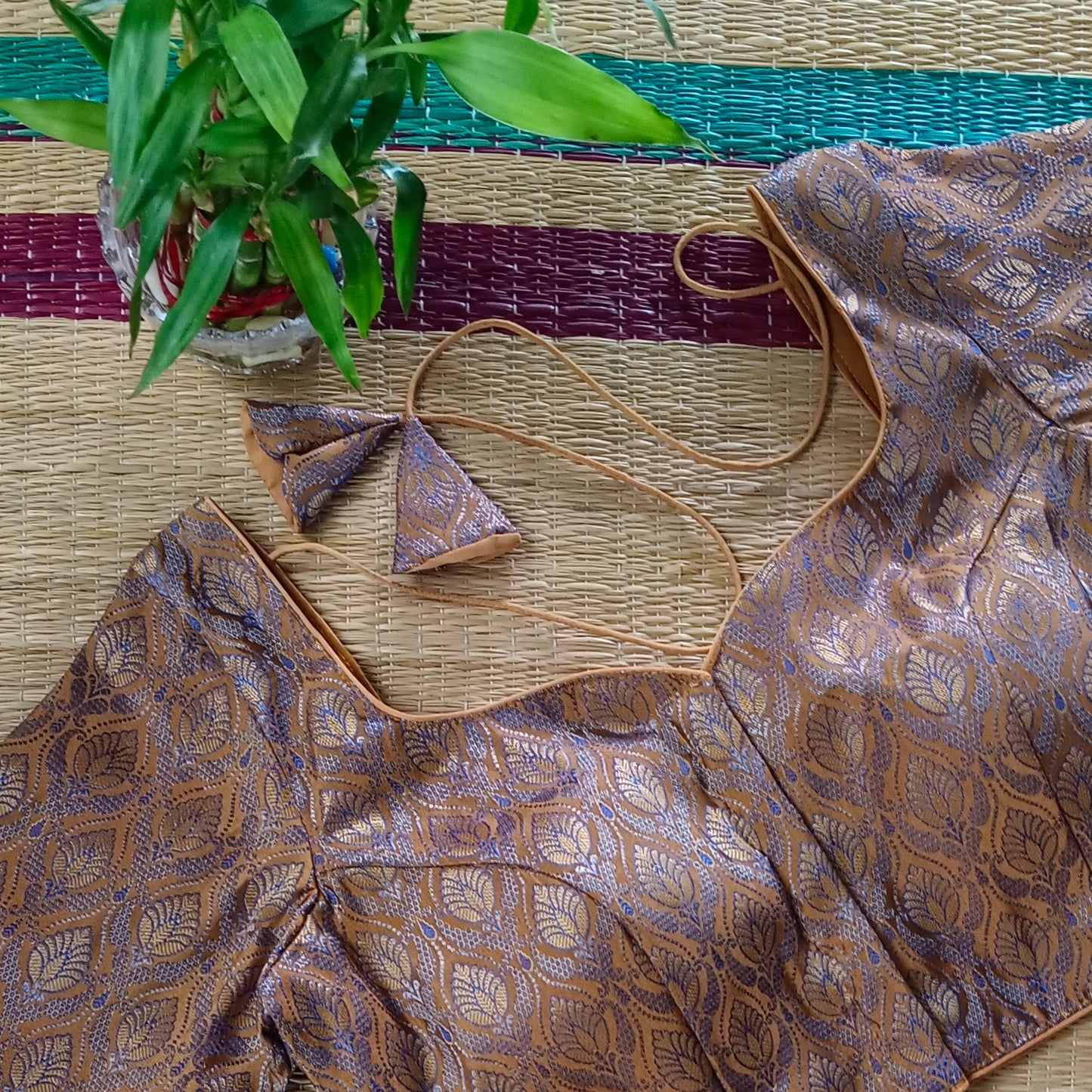 Dark Mustard Brocade Blouse
