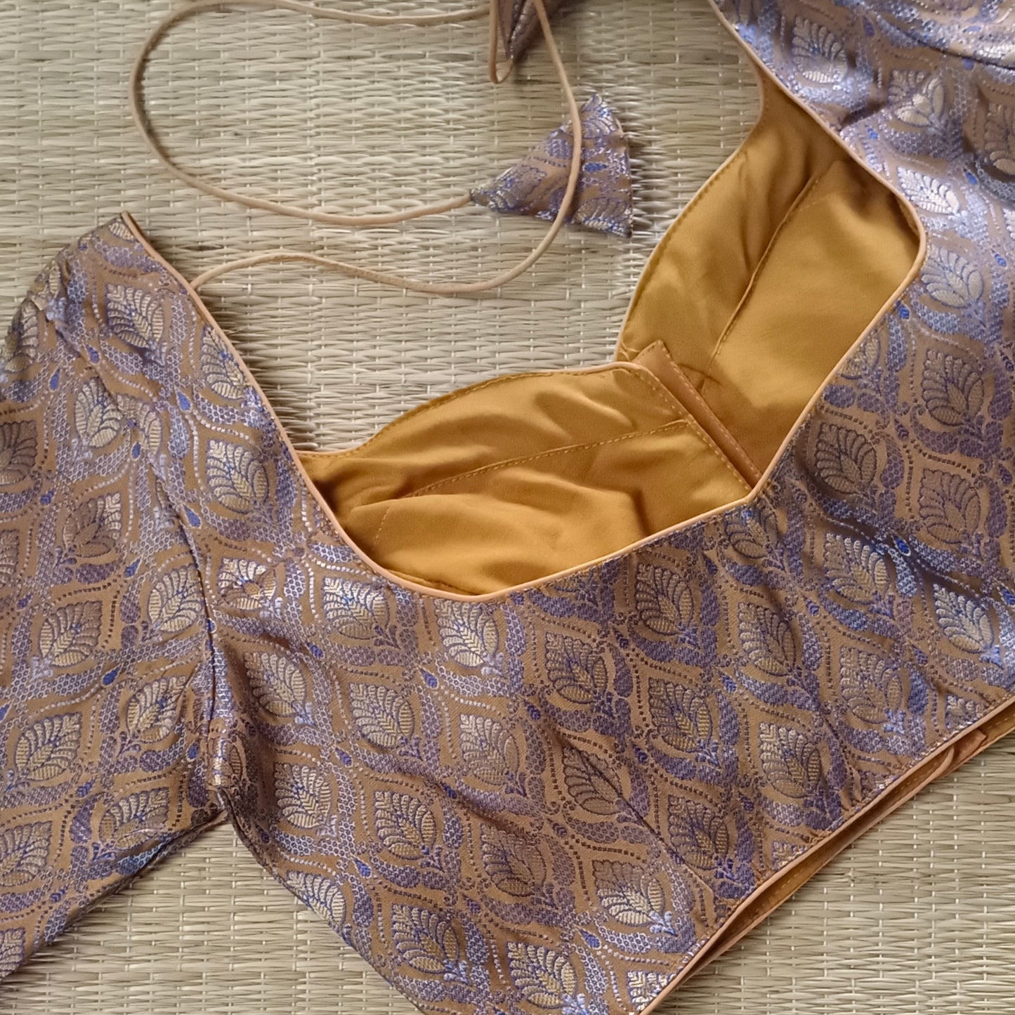 Dark Mustard Brocade Blouse