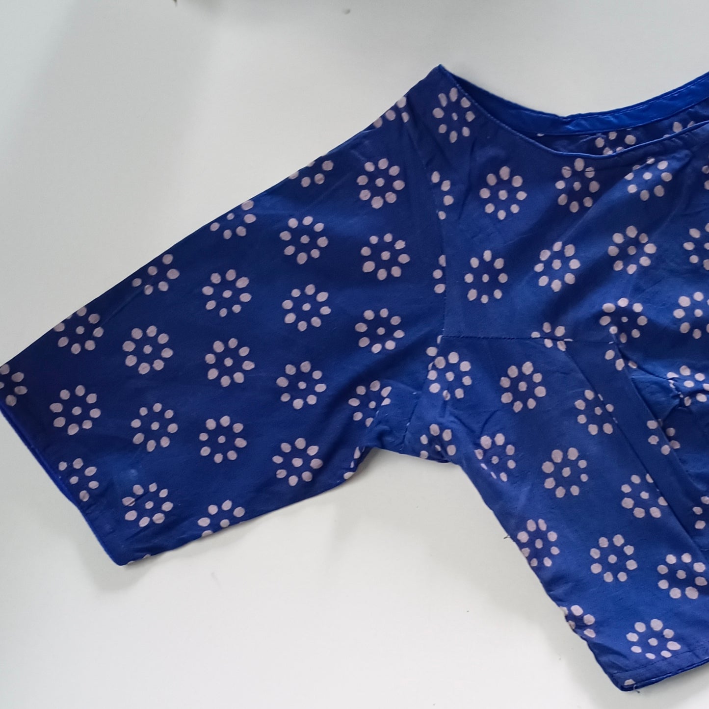 Indigo Printed Cotton Blouse