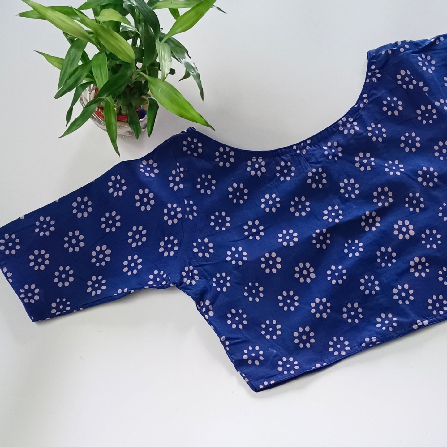 Indigo Printed Cotton Blouse