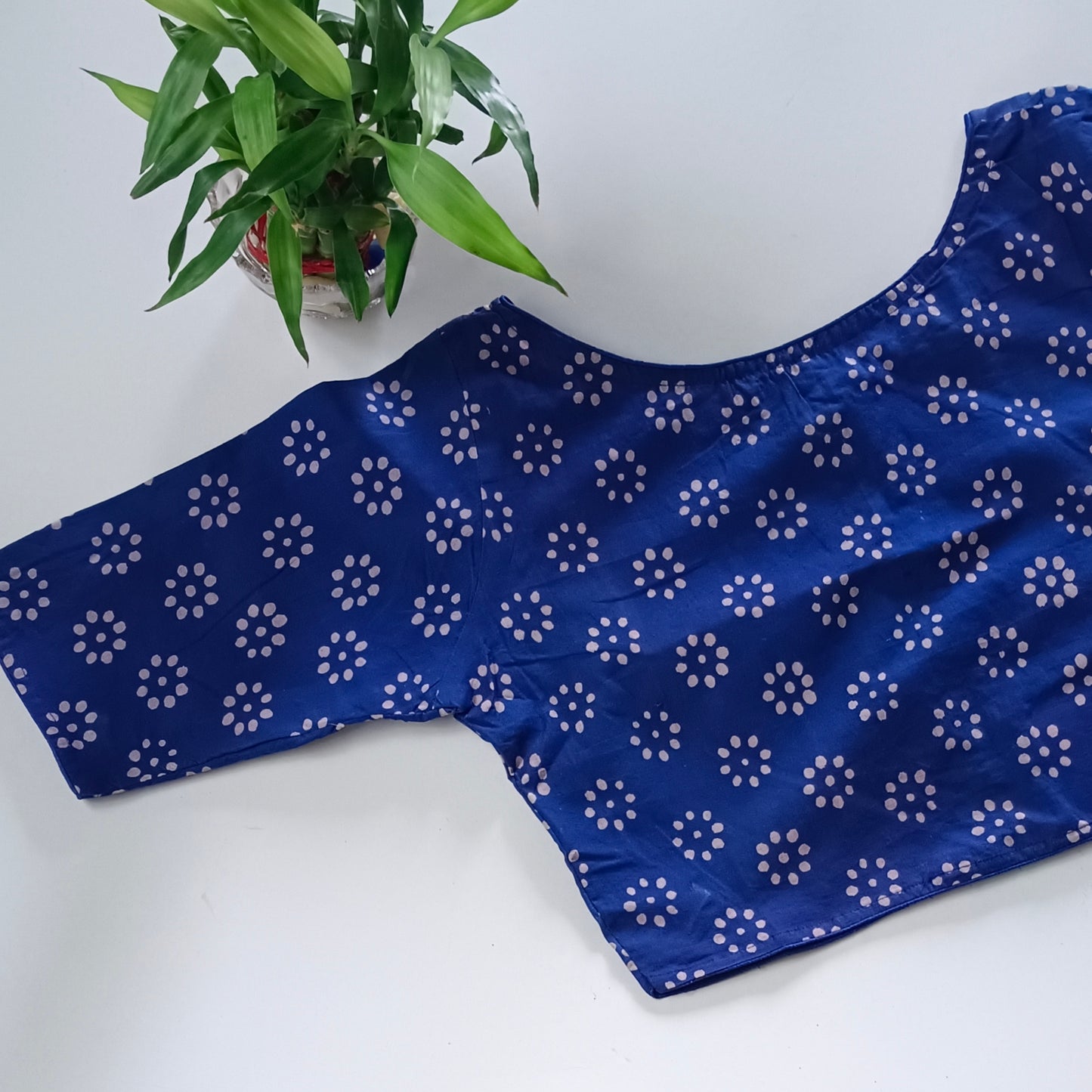 Indigo Printed Cotton Blouse