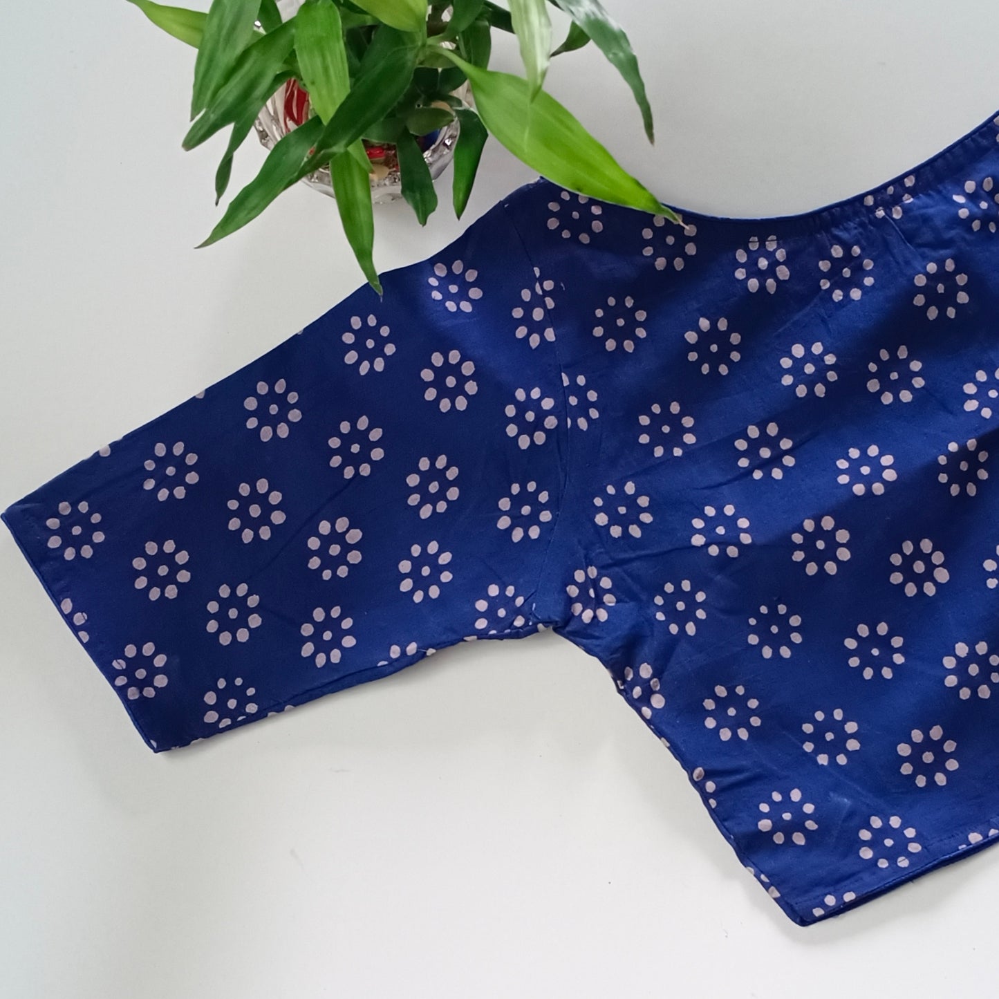 Indigo Printed Cotton Blouse