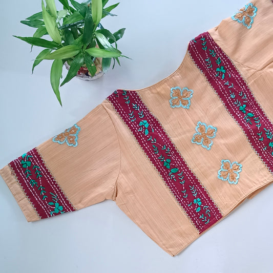 Beige patchwork blouse