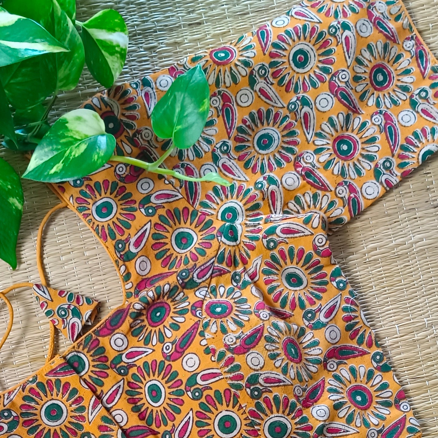 Yellow Kalamkari Cotton Blouse