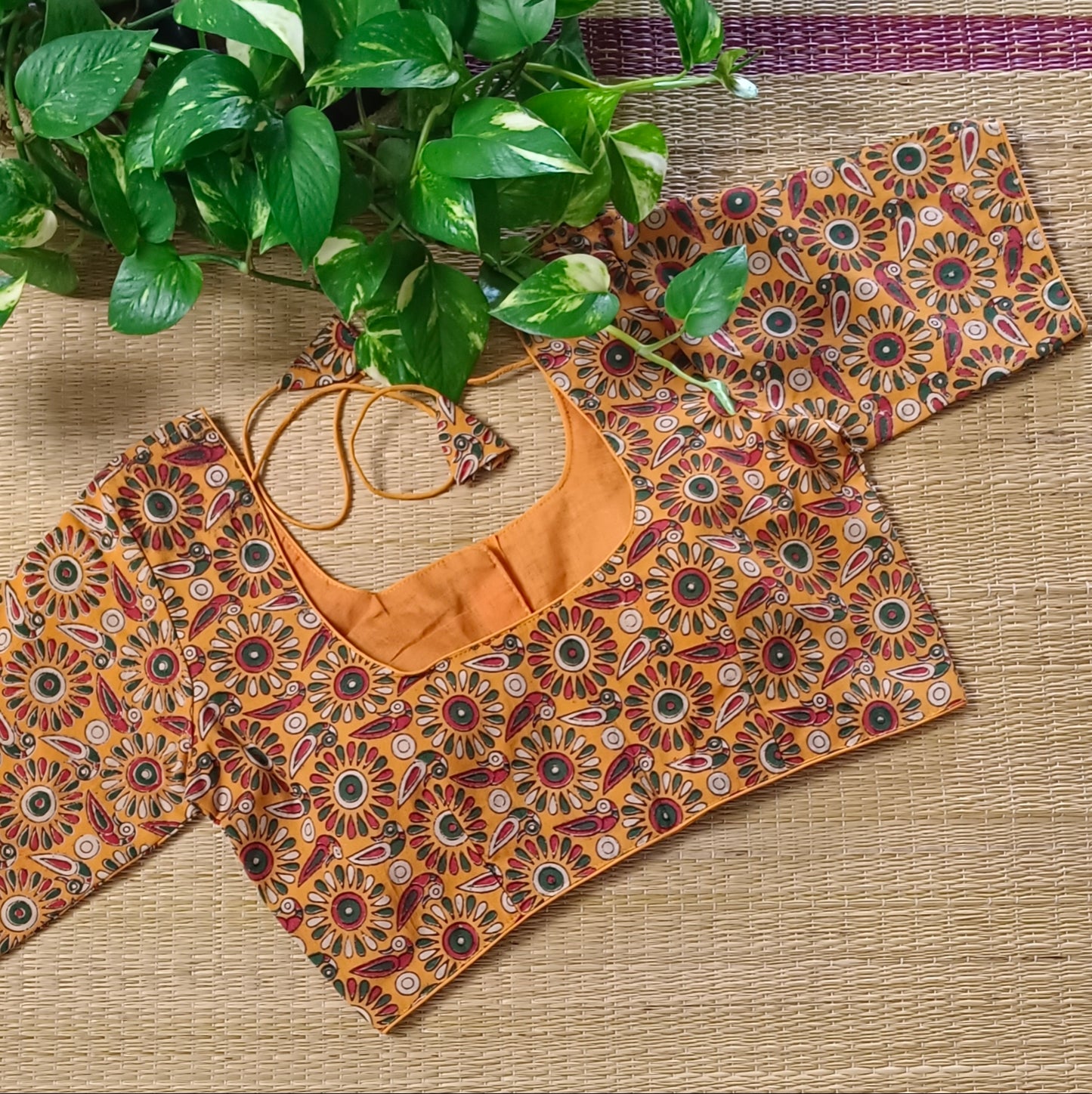 Yellow Kalamkari Cotton Blouse