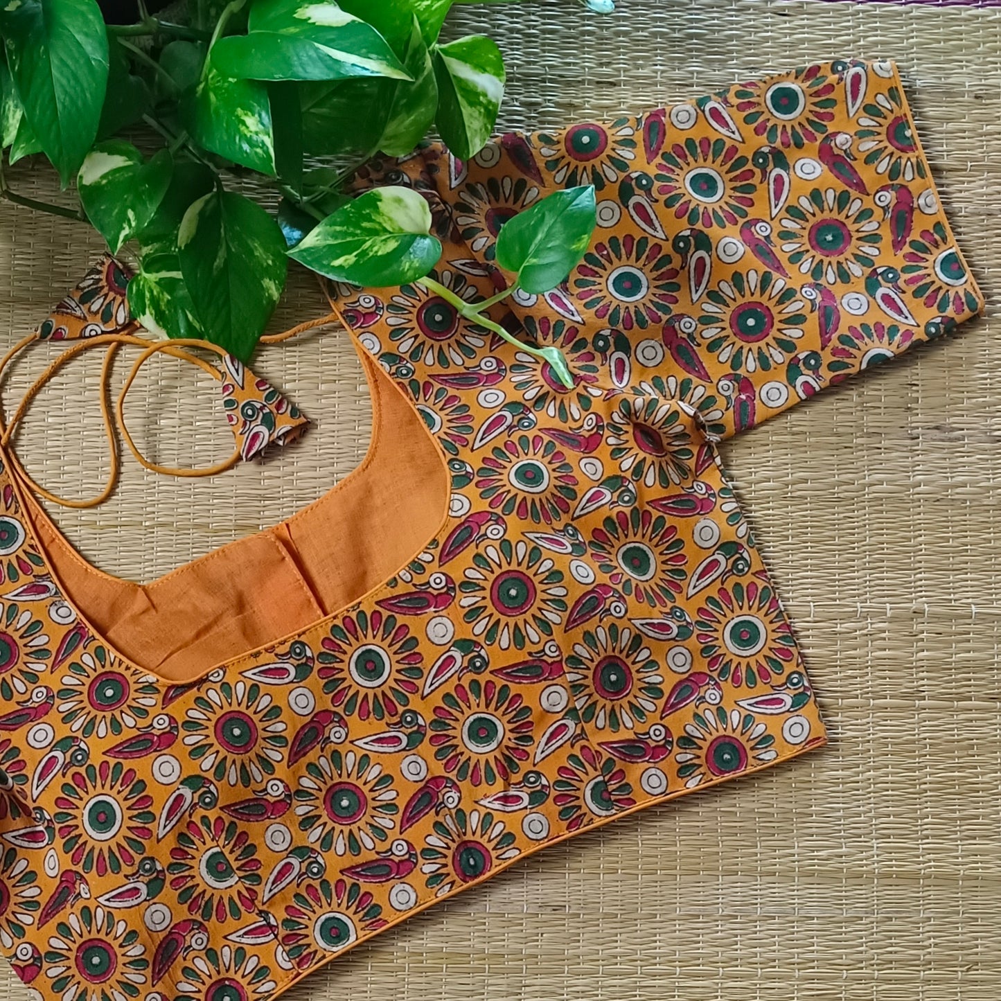 Yellow Kalamkari Cotton Blouse