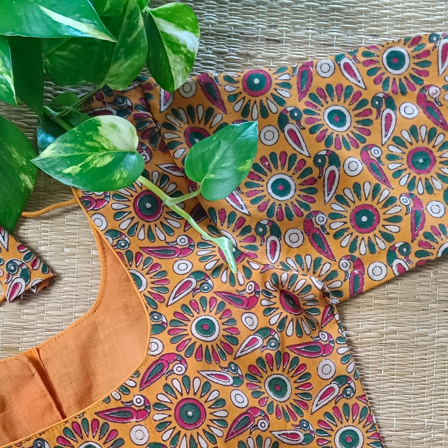 Yellow Kalamkari Cotton Blouse