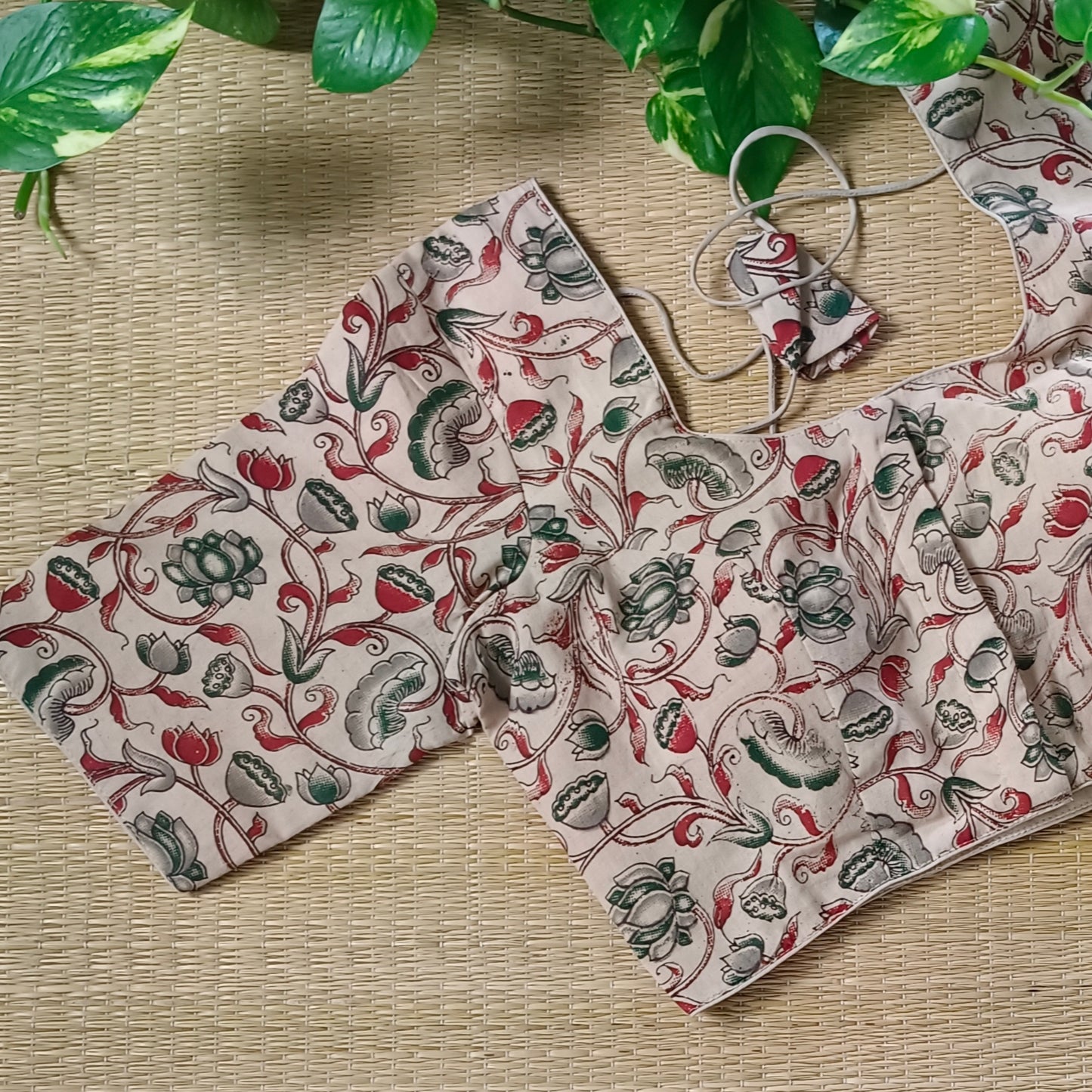 Beige Kalamkari Cotton Blouse