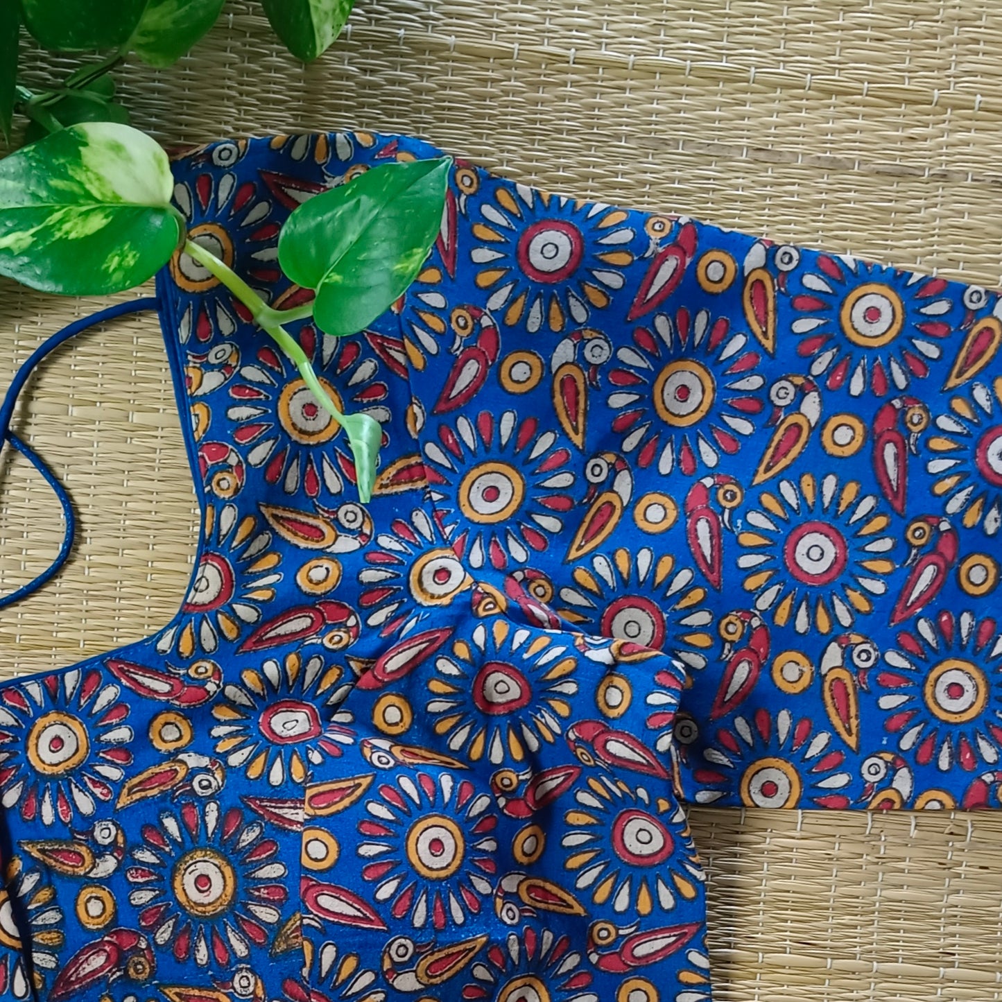Royal Blue Kalamkari Cotton Blouse