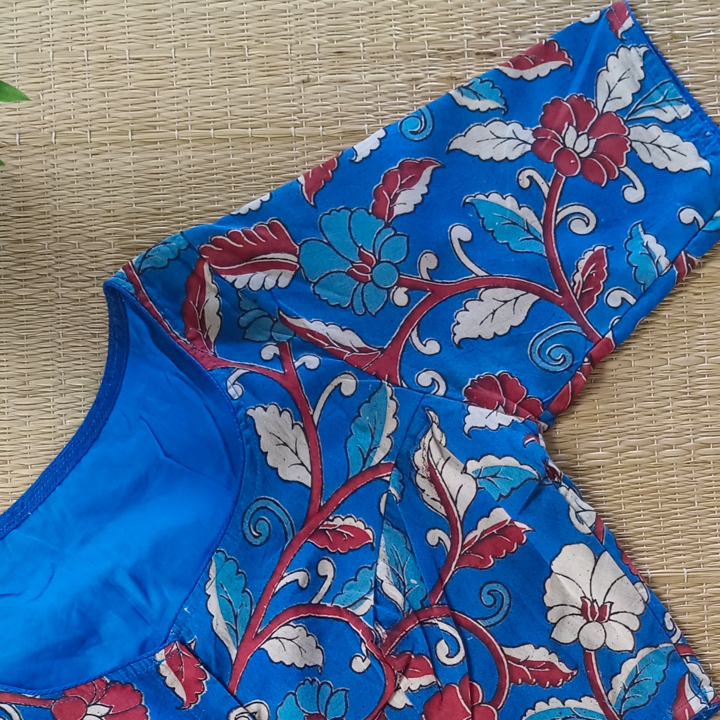Blue Kalamkari Cotton Blouse