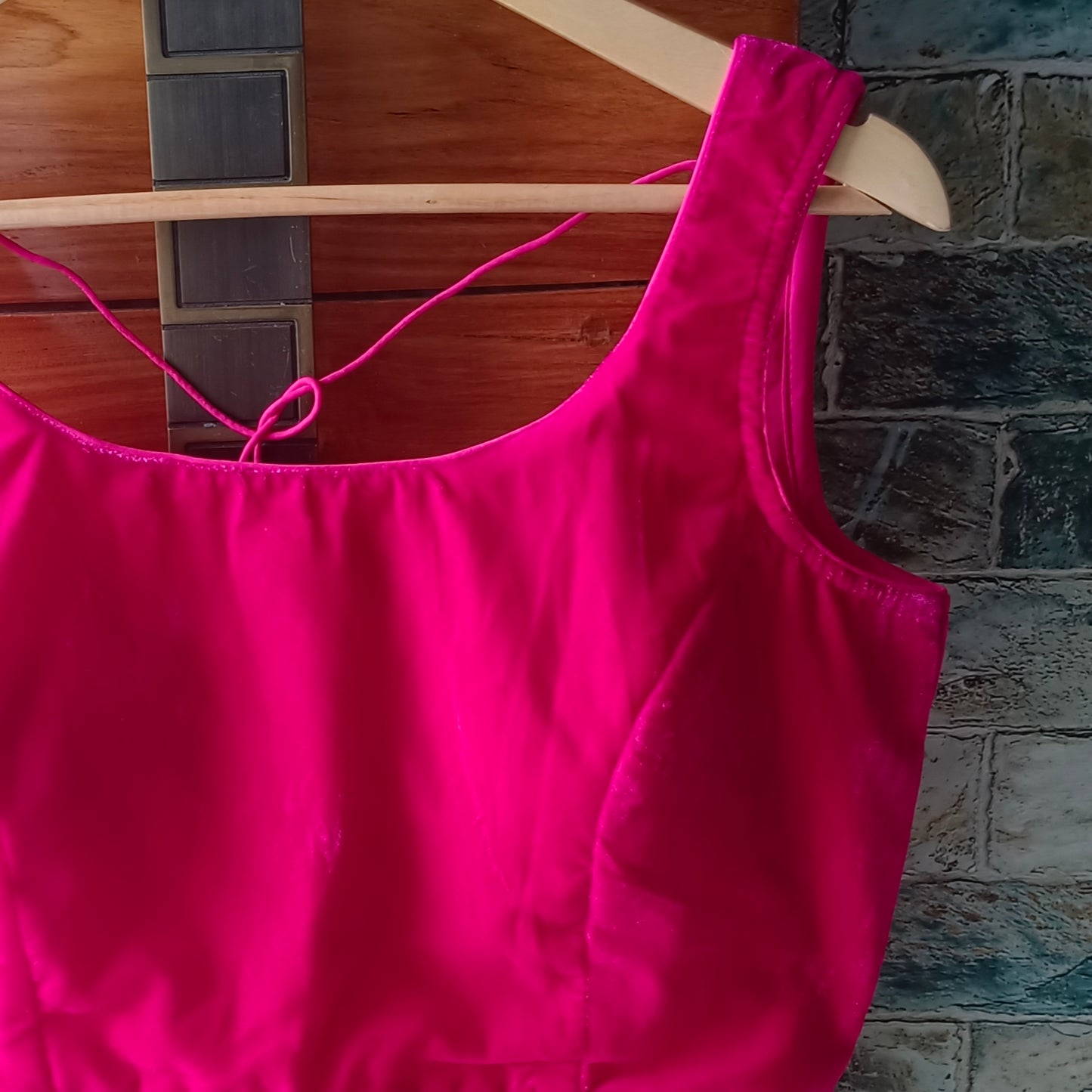 Rani Pink Plain Velvet Blouse