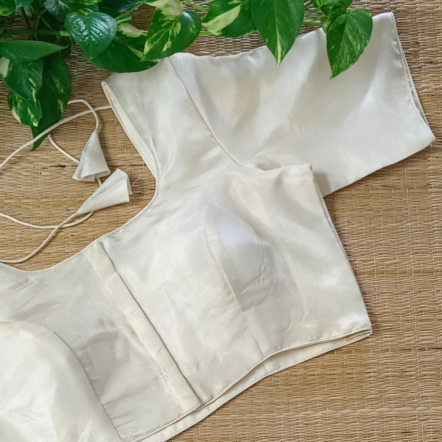 Light Golden Plain Tissue blouse