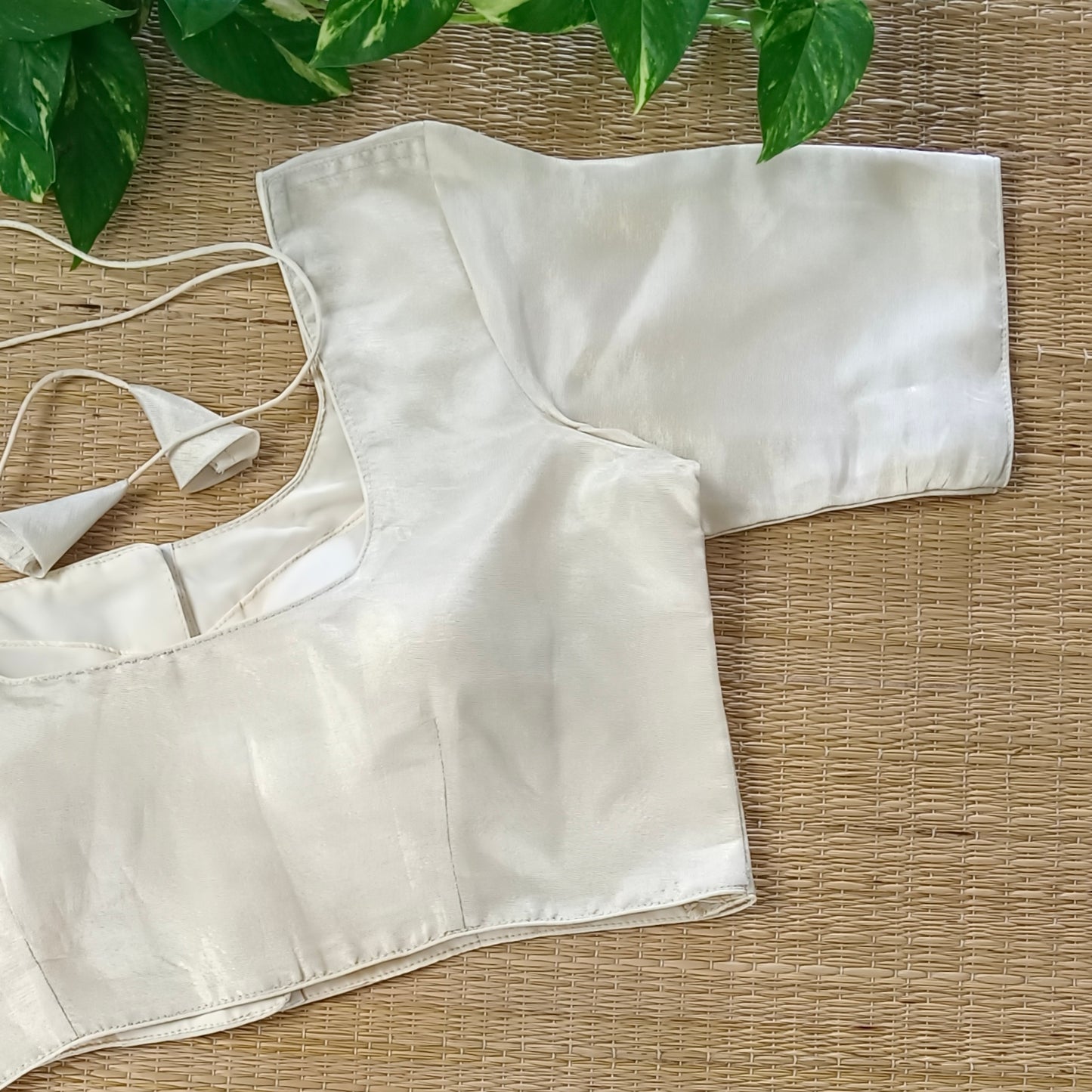 Light Golden Plain Tissue blouse
