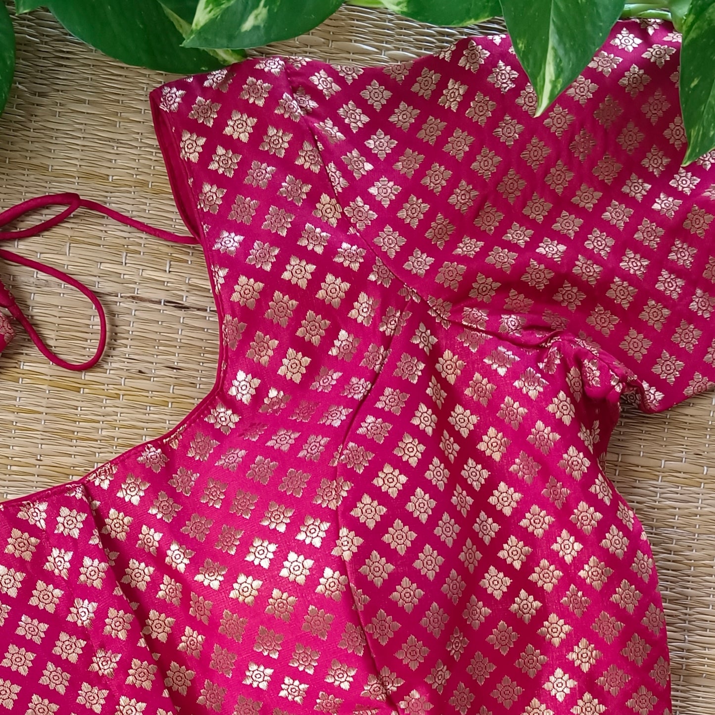 Classic Dark Red Brocade Blouse(assorted)