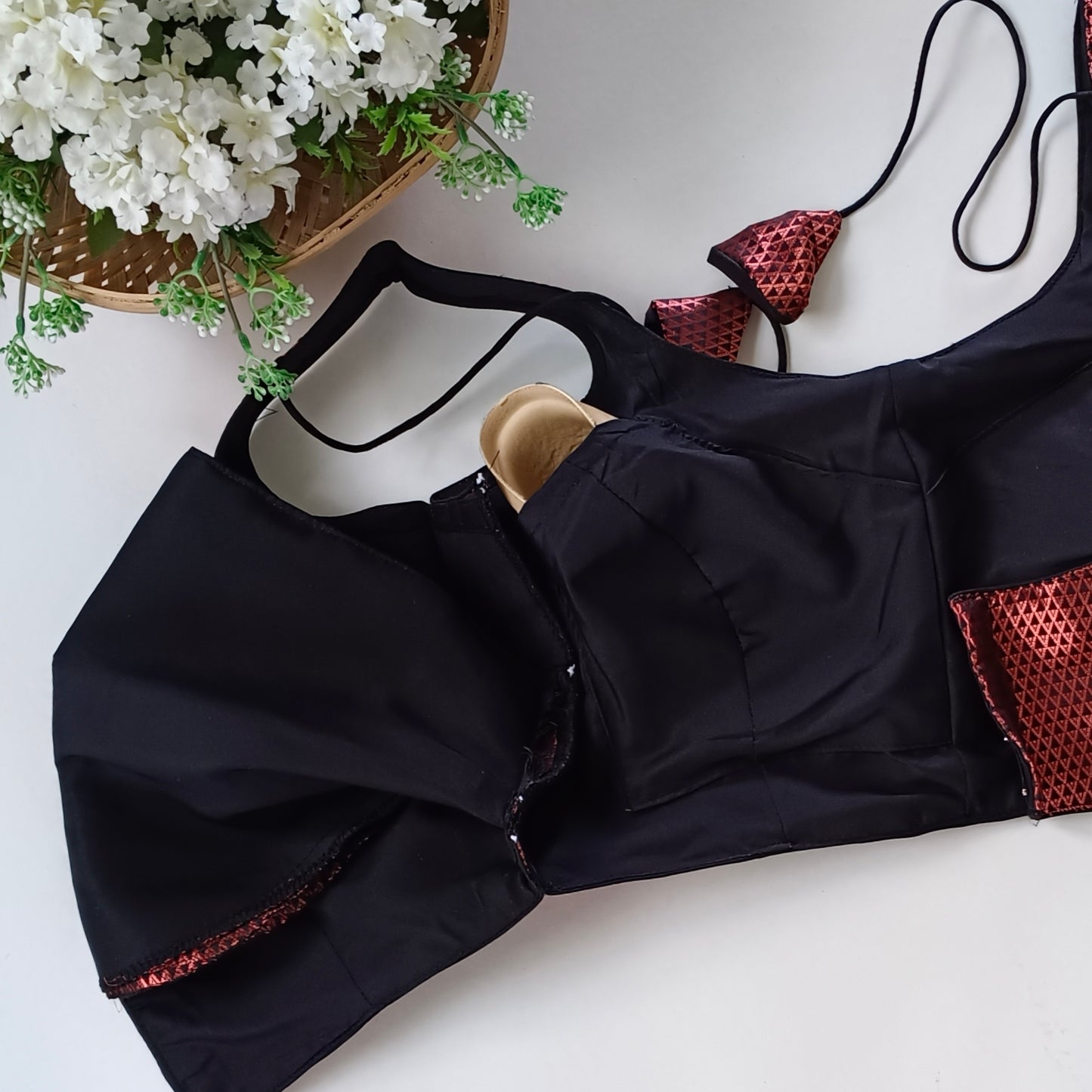 Black with Copper Zari Brocade Blouse(assorted)