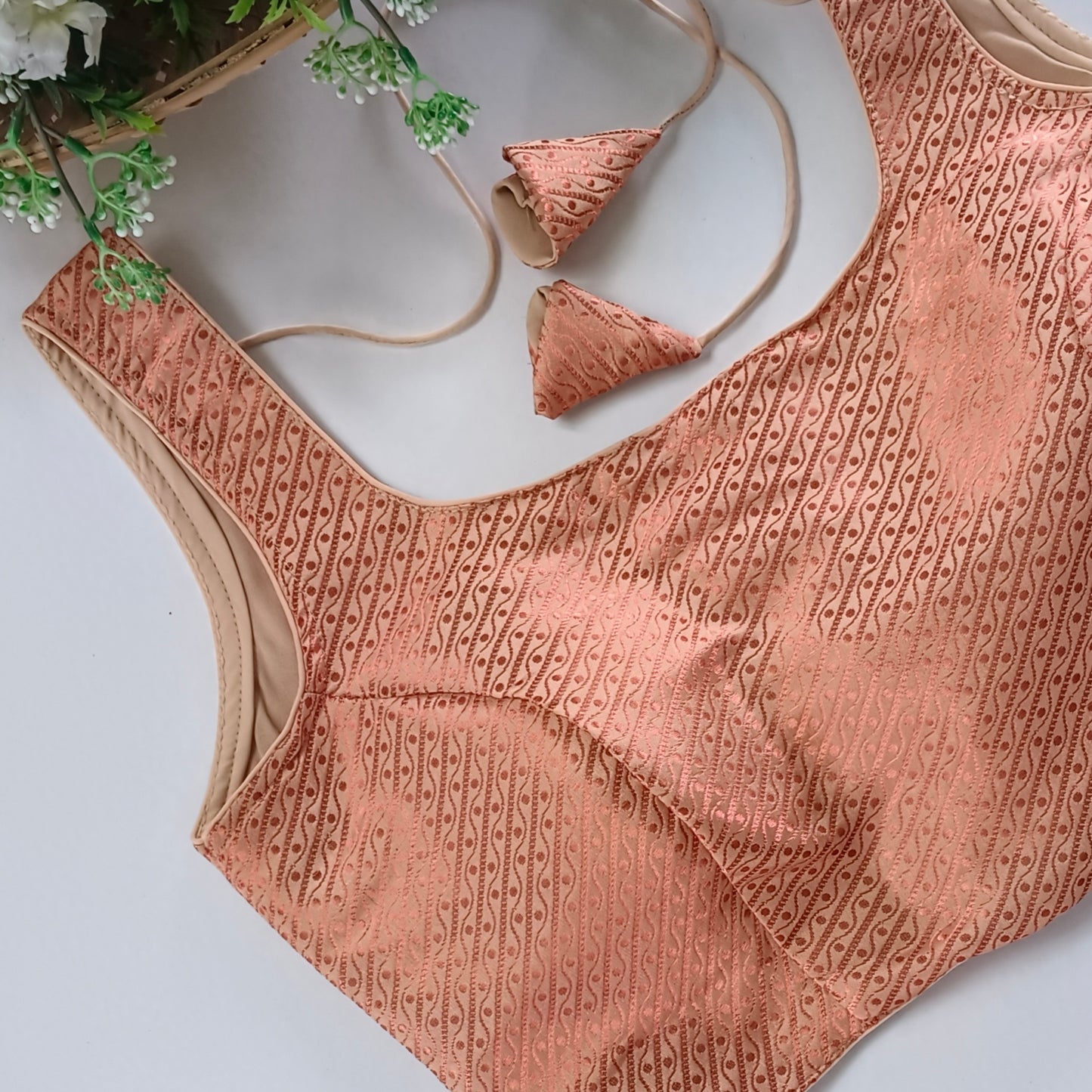 Beige with Copper Zari Brocade Blouse(assorted)