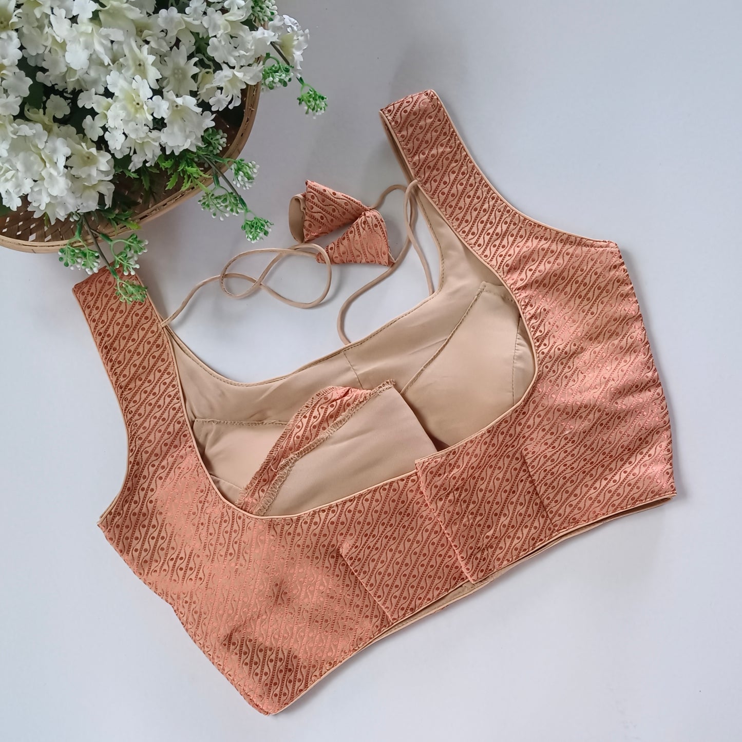 Beige with Copper Zari Brocade Blouse(assorted)