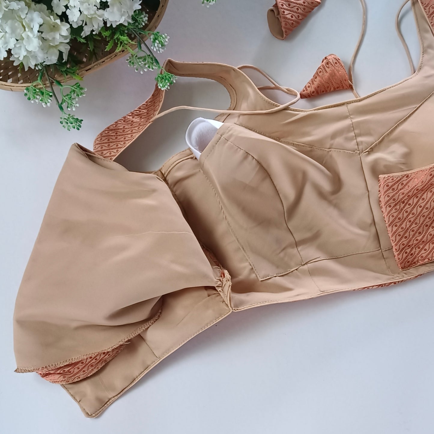 Beige with Copper Zari Brocade Blouse(assorted)