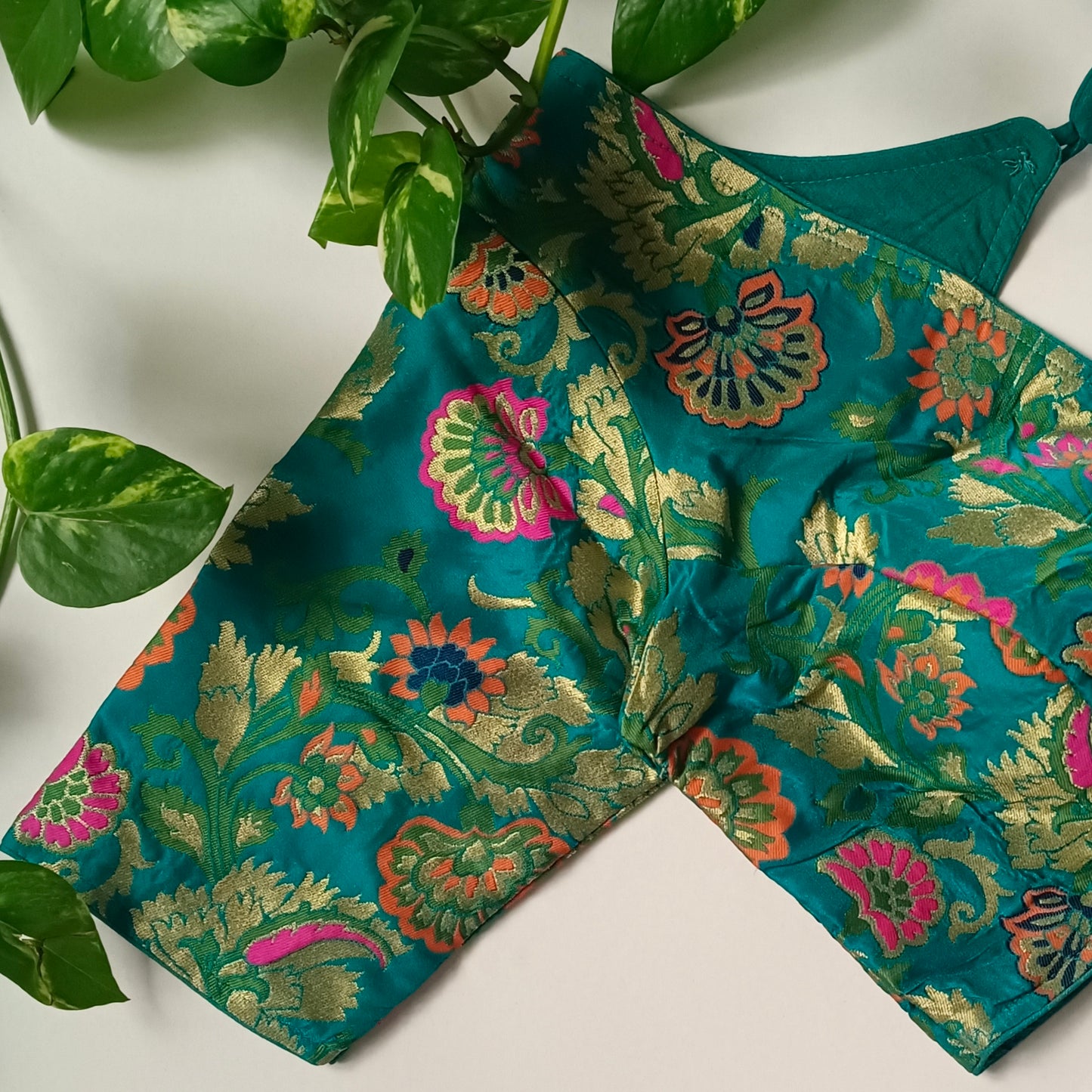 Rama Blue Multicolor Brocade Blouse