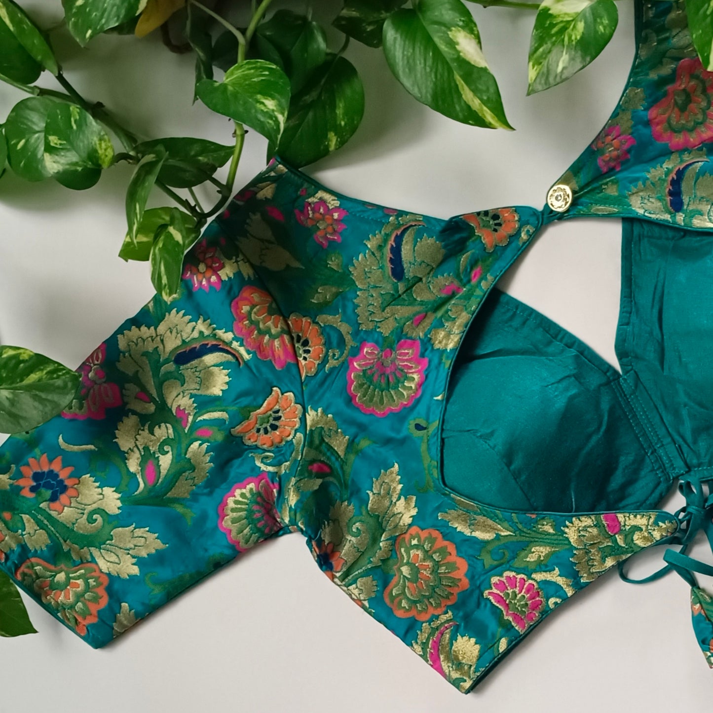Rama Blue Multicolor Brocade Blouse