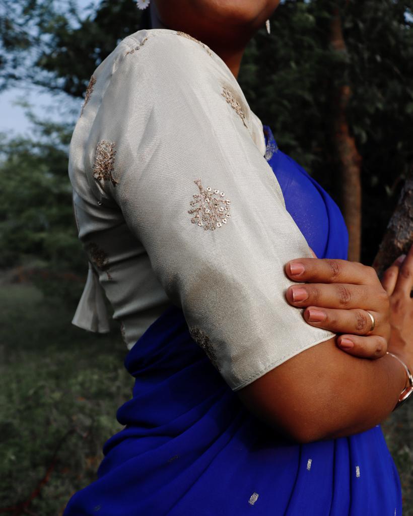 Light Golden Tissue blouse with Golden Embroidery( assorted )