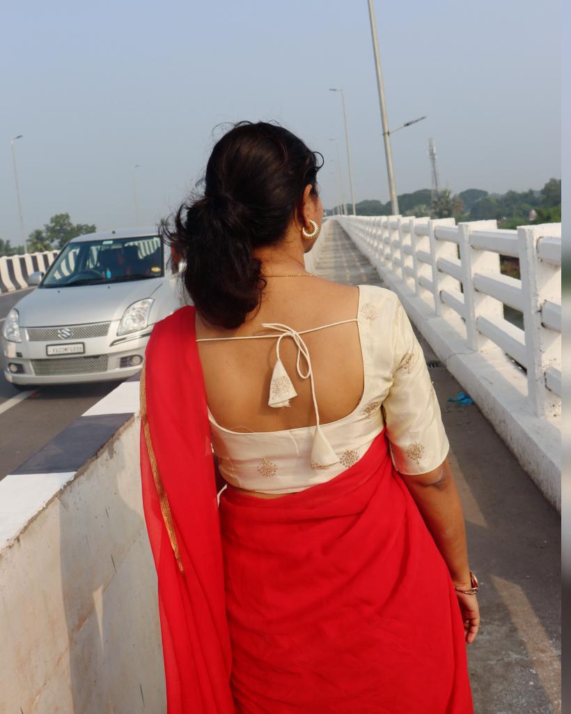 Light Golden Tissue blouse with Golden Embroidery( assorted )