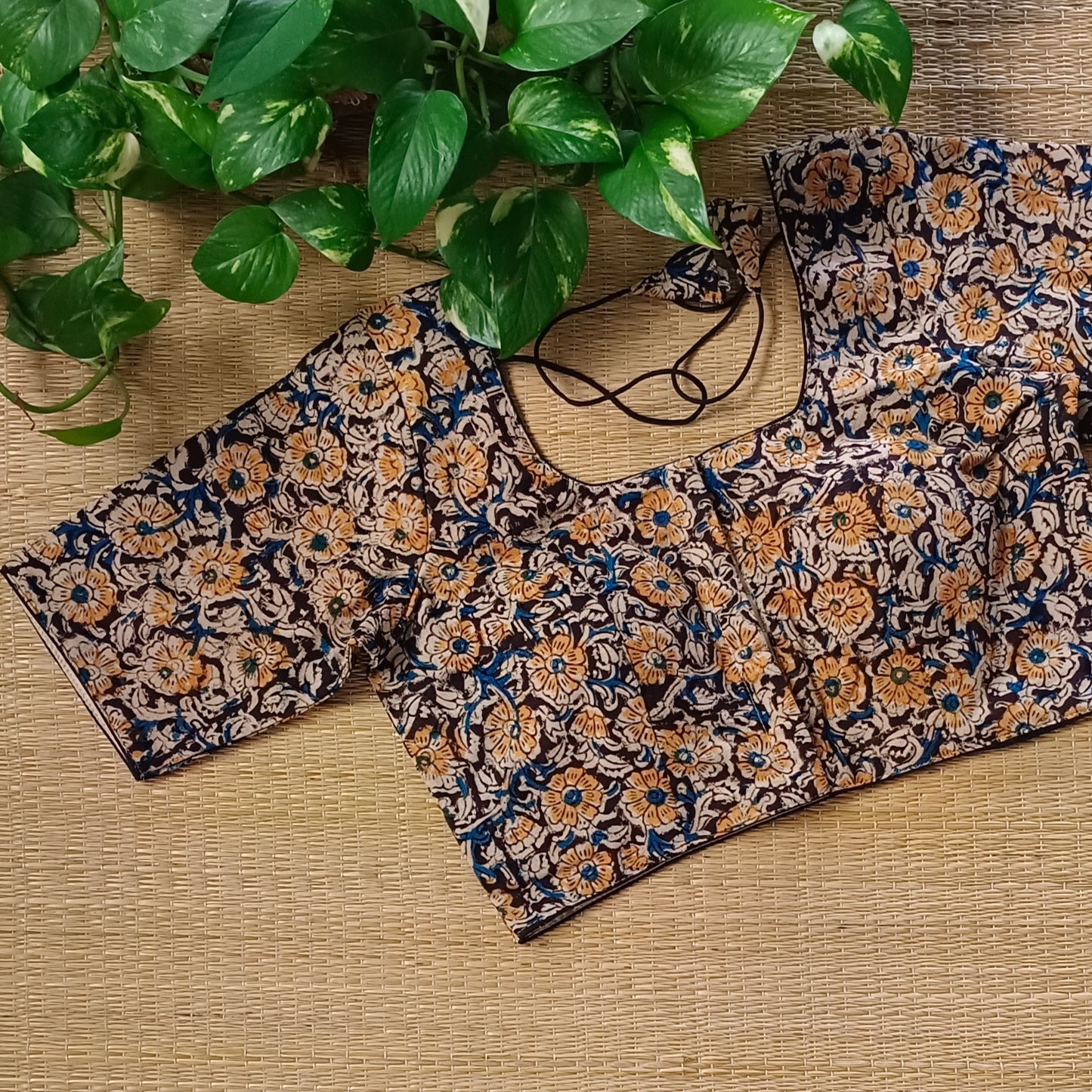 Black Kalamkari Cotton Blouse