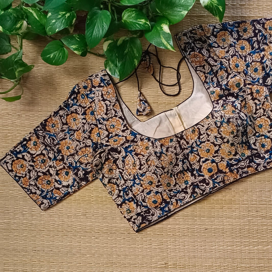 Black Kalamkari Cotton Blouse