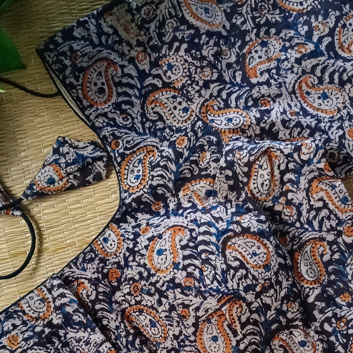 Black Kalamkari Cotton Blouse