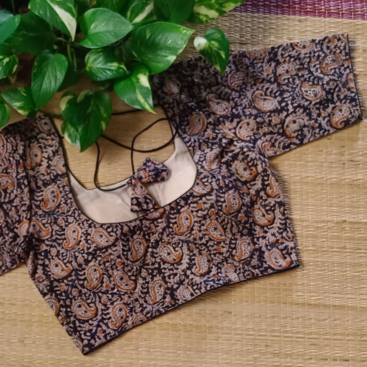 Black Kalamkari Cotton Blouse