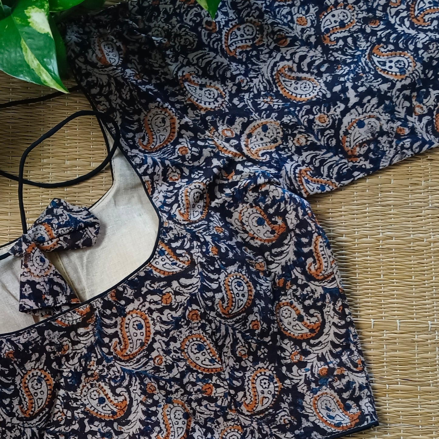Black Kalamkari Cotton Blouse