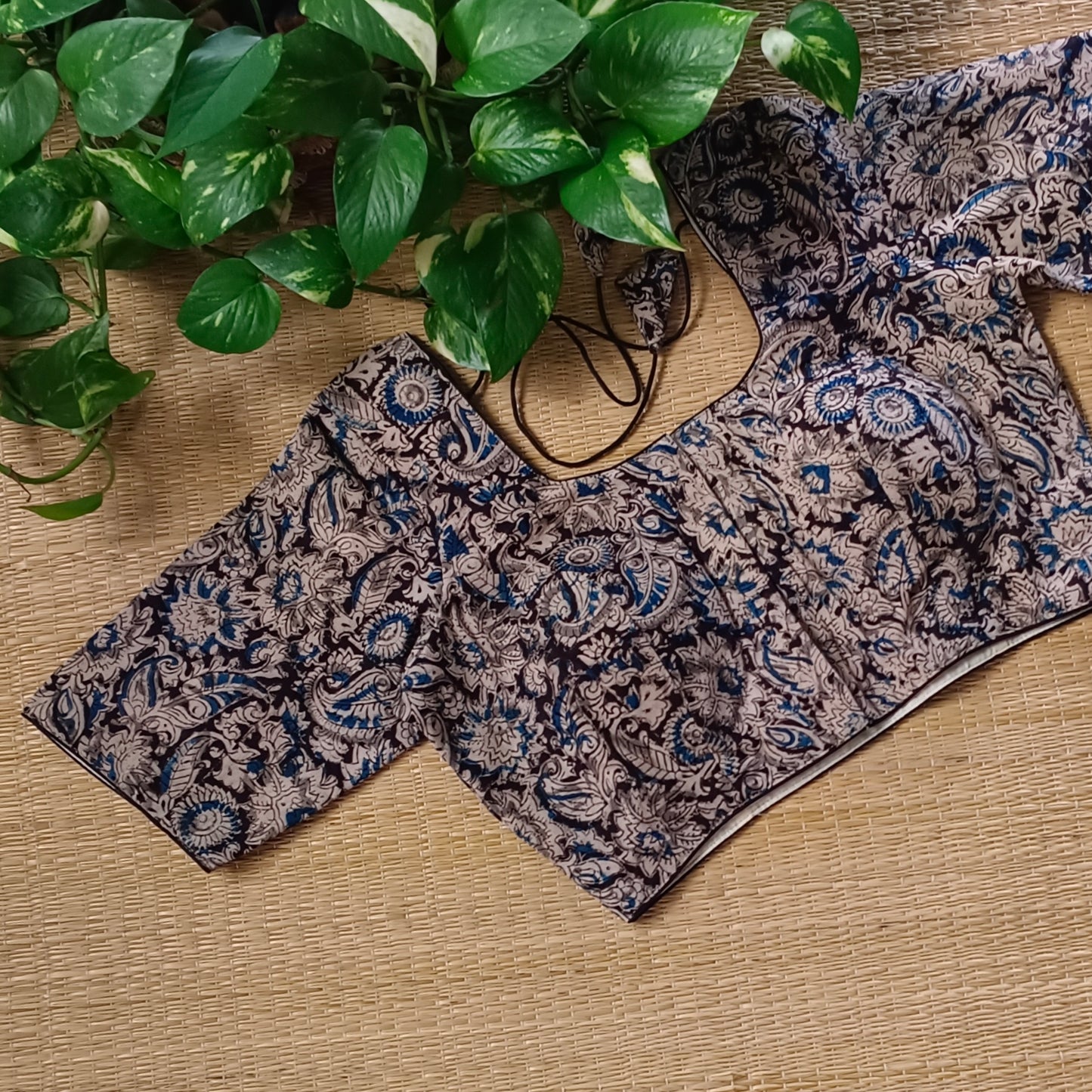 Black Kalamkari Cotton Blouse