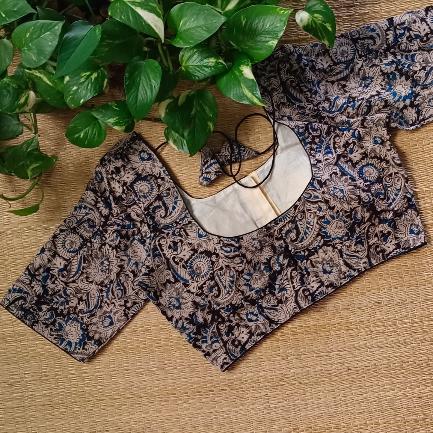 Black Kalamkari Cotton Blouse