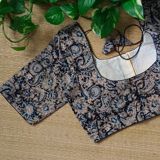 Black Kalamkari Cotton Blouse