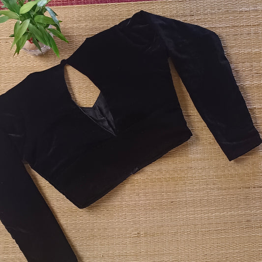 Black Velvet Full Sleeve Blouse