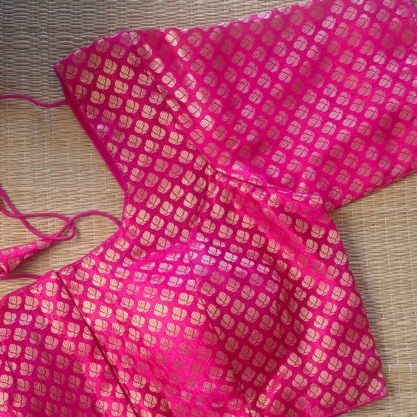 Classic Hot Pink Brocade Blouse(assorted)