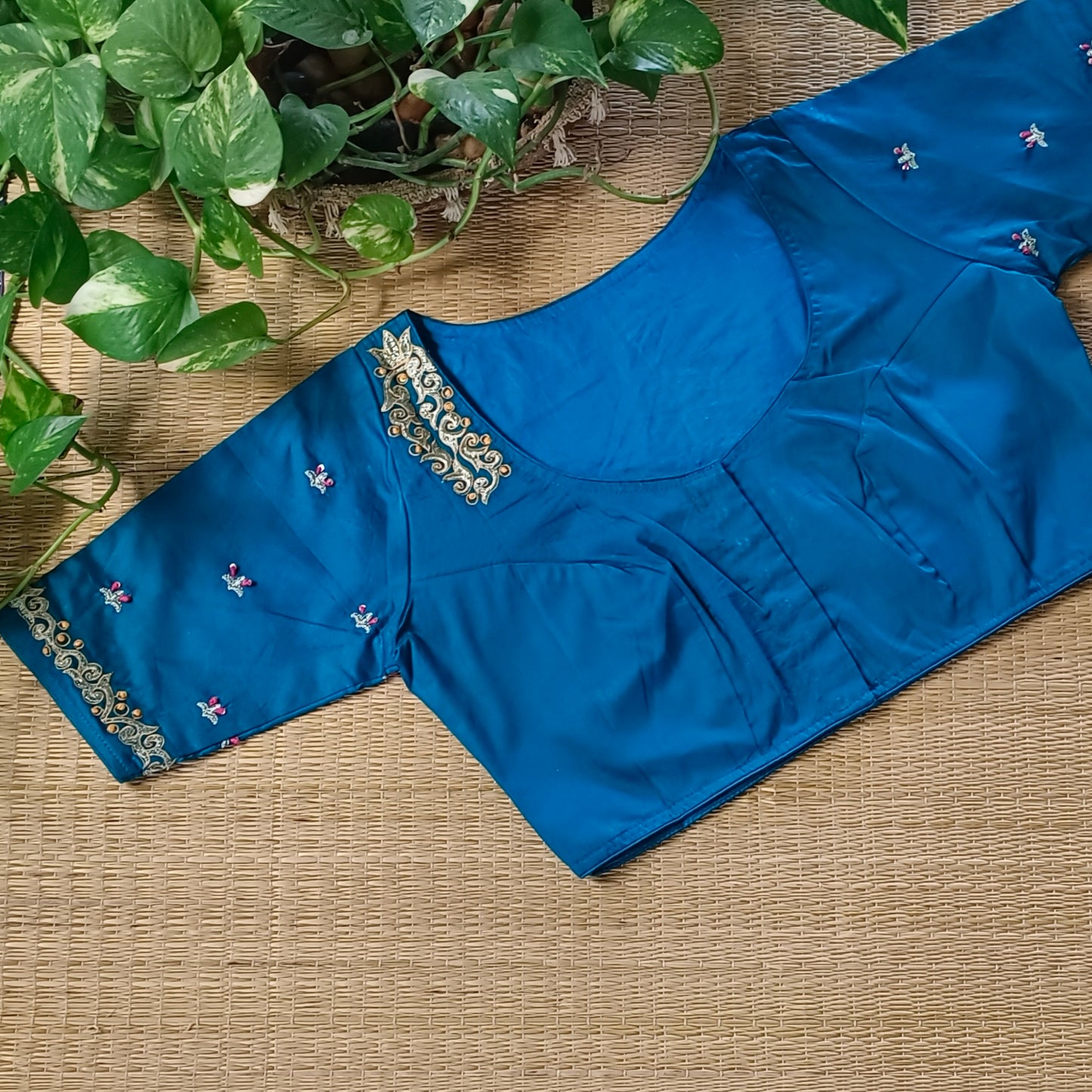 Peacock Blue Artistic Blouse