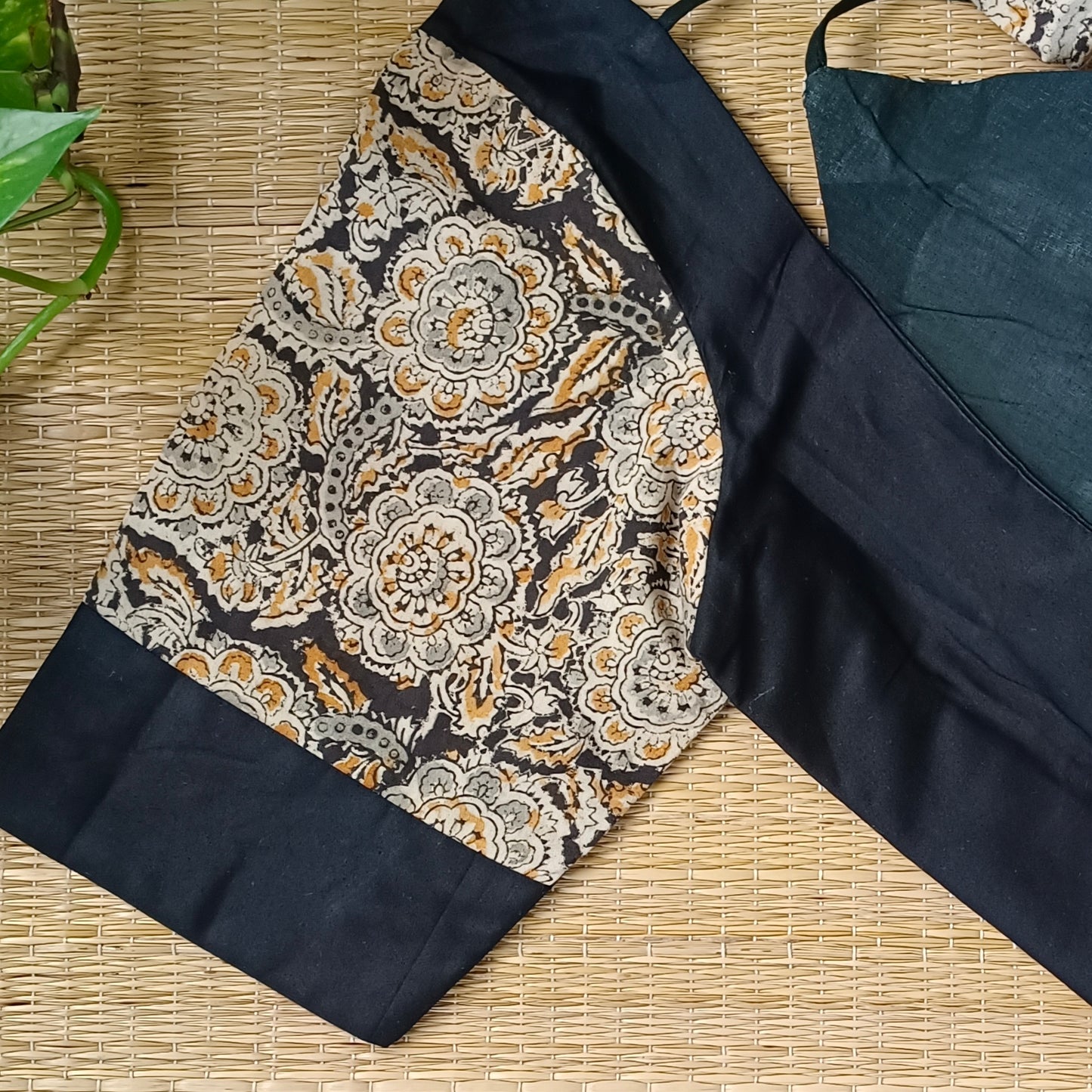 Black Masaba Neck Kalamkari Blouse
