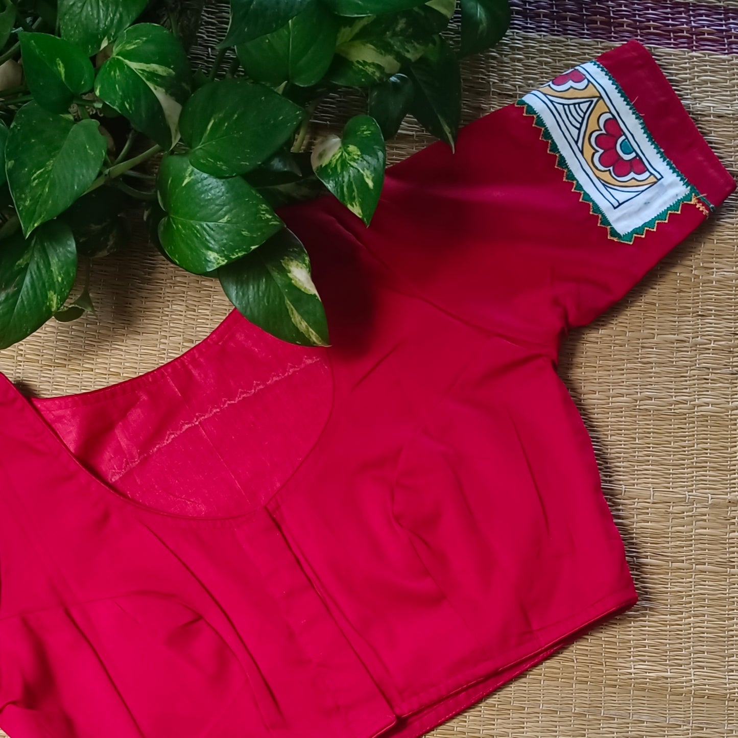 Red hand painted Blouse