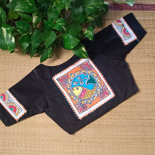 Black hand painted Blouse