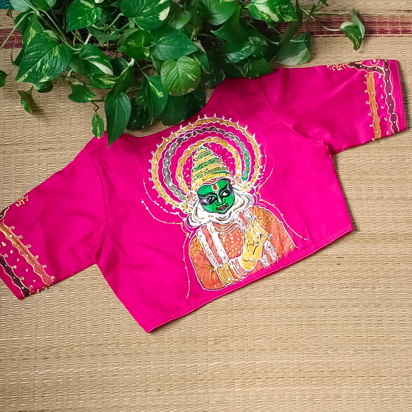 Hot pink hand painted Blouse