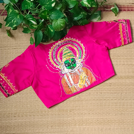 Hot pink hand painted Blouse