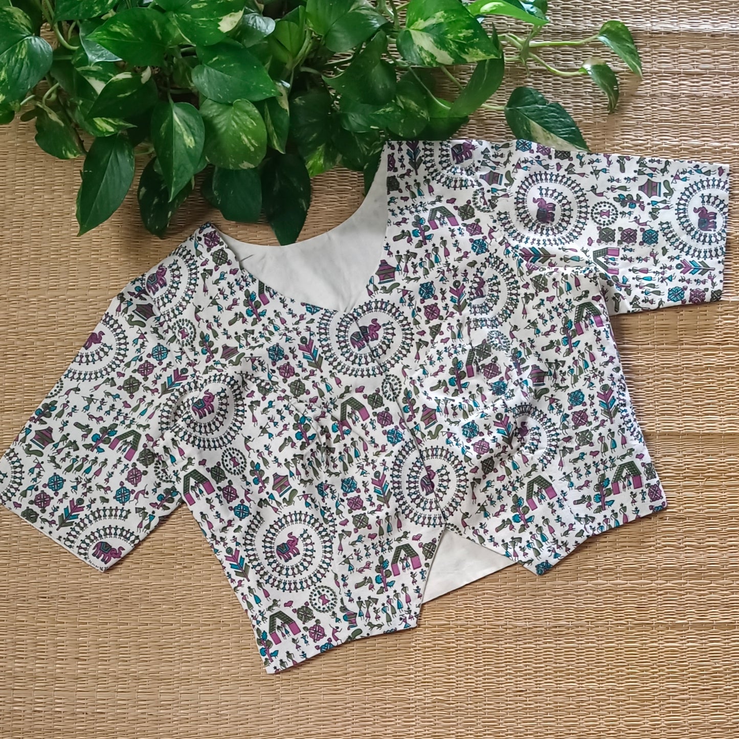 Tribal print long blouse 1